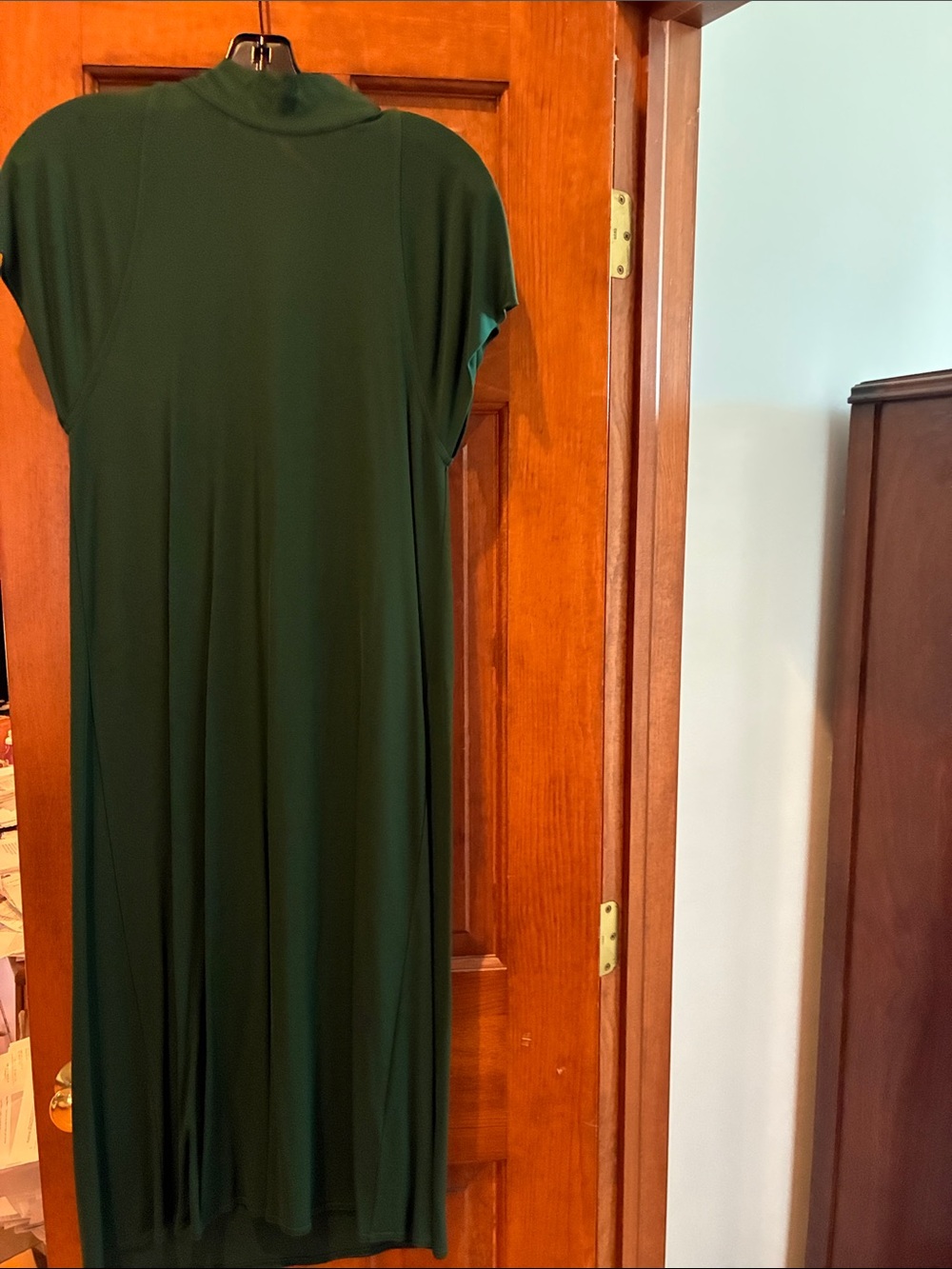 Rosetta Getty NWT deep emerald green jersey dress with back tie at neck M